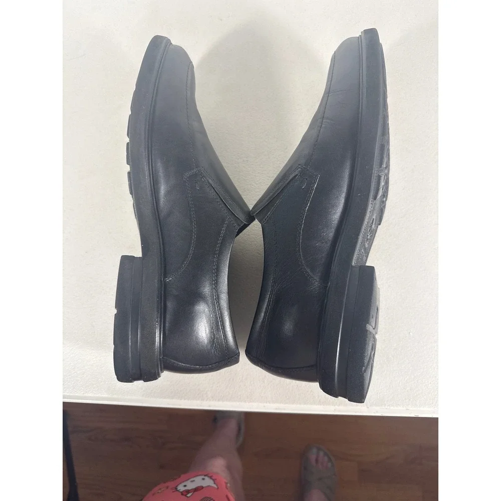 Mephisto Air-Jet Black Leather Slip On Loafers Mens Dress Shoes . Size 11 M